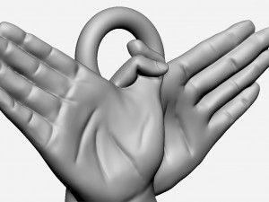 0133 angle hand pendant ready for 3d print 3D Print Model