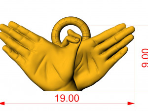 0133 angle hand pendant ready for 3d print 3D Print Model