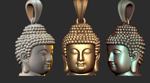 0135 buddha face pendant ready for 3d print Modello di stampa 3D .c4d .max .obj .3ds .fbx .stl .blend 