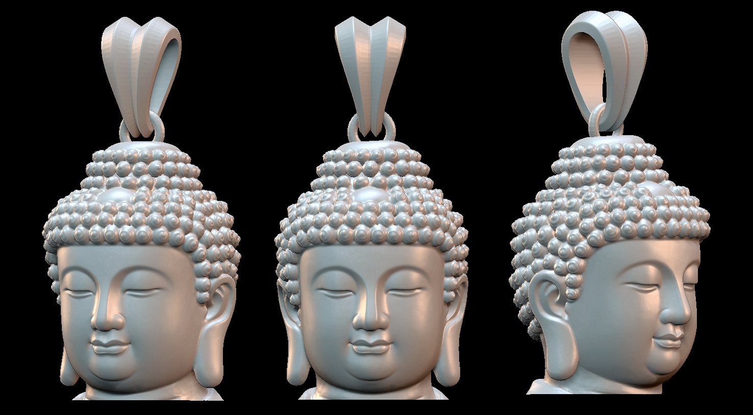 0135 buddha face pendant ready for 3d print 3D Print Model