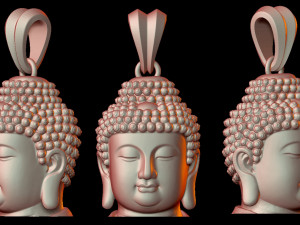 0135 buddha face pendant ready for 3d print Modello di stampa 3D