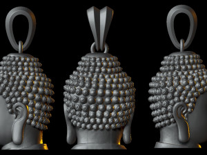 0135 buddha face pendant ready for 3d print Modello di stampa 3D