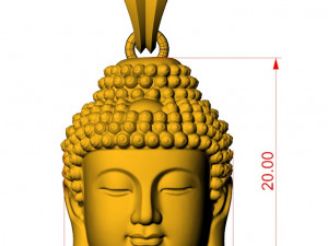 0135 buddha face pendant ready for 3d print Modello di stampa 3D