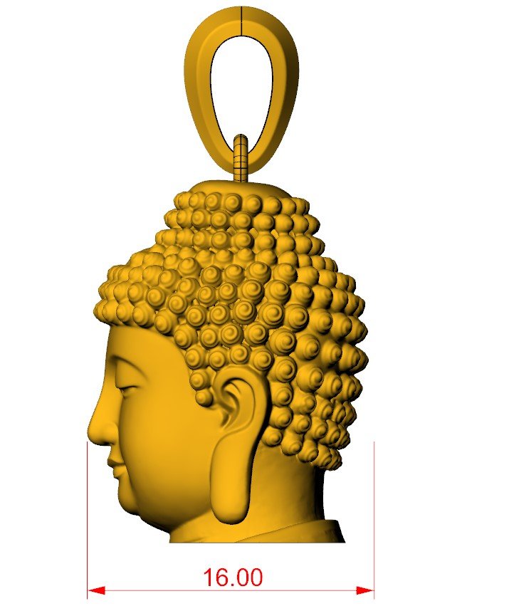 0135 buddha face pendant ready for 3d print 3D Print Model in