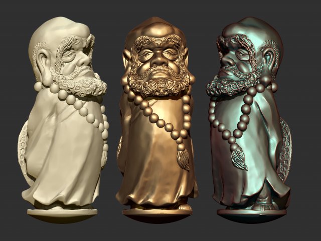 0137 bodhidharma monk ready for 3d print Modelo de impresión 3D .c4d .max .obj .3ds .fbx .stl .blend 