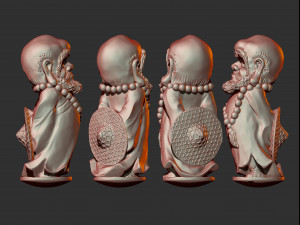 0137 bodhidharma monk ready for 3d print Modelo de impresión 3D