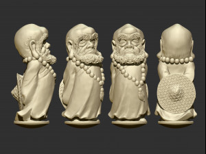 0137 bodhidharma monk ready for 3d print Modelo de impresión 3D