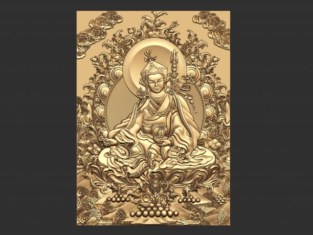0139 chinese warrior painting bas-relief 3D Baskı Modeli .c4d .max .obj .3ds .fbx .stl .blend 