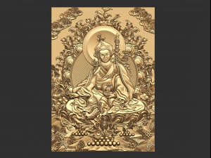 0139 chinese warrior painting bas-relief 3D Print Model