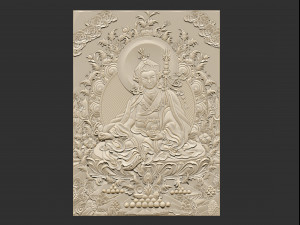 0139 chinese warrior painting bas-relief 3D Baskı Modeli