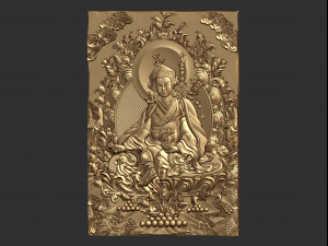 0139 chinese warrior painting bas-relief 3D Baskı Modeli