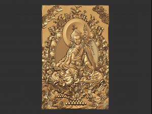 0139 chinese warrior painting bas-relief 3D Baskı Modeli