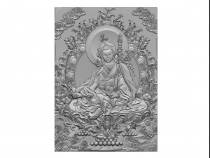 0139 chinese warrior painting bas-relief 3D Baskı Modeli