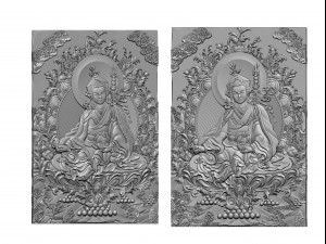 0139 chinese warrior painting bas-relief 3D Baskı Modeli