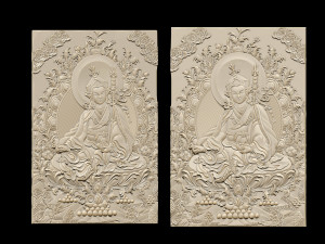 0139 chinese warrior painting bas-relief 3D Baskı Modeli