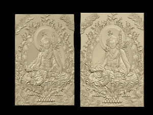 0139 chinese warrior painting bas-relief 3D Baskı Modeli