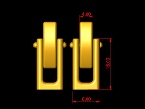 0148 cufflinks lock 1 Modello di stampa 3D