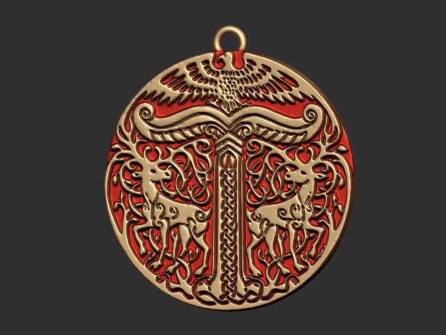 viking pendant ready for 3d print 3Dプリントモデル .c4d .max .obj .3ds .fbx .stl .blend 
