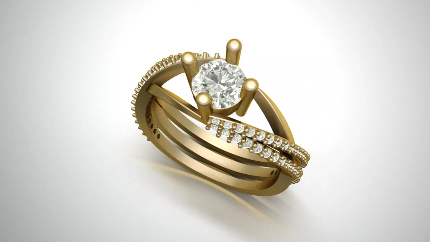 princess cut diamond ring 3D Print Model .c4d .max .obj .3ds .fbx .stl .blend 
