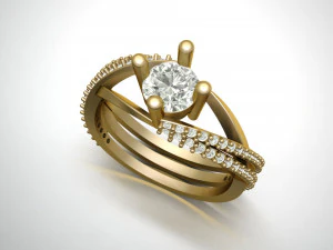 anel de diamante corte princesa Modelo de Impressão 3D