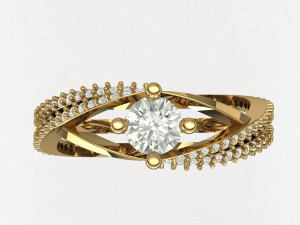 princess cut diamond ring 3Dプリントモデル