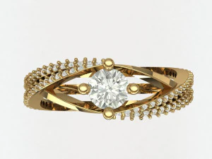 princess cut diamond ring 3D Print Model