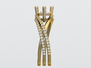 princess cut diamond ring 3Dプリントモデル
