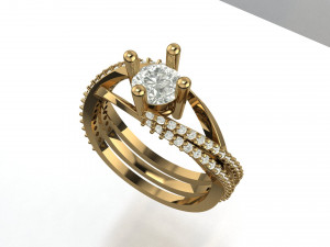 princess cut diamond ring 3Dプリントモデル