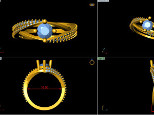 princess cut diamond ring 3Dプリントモデル