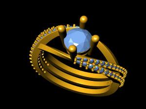 princess cut diamond ring 3D Print Model