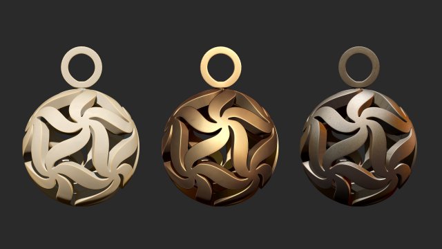 floral starball pendant 3D Print Model .c4d .max .obj .3ds .fbx .stl .blend 