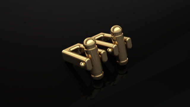 cufflinks lock 2 3Dプリントモデル .c4d .max .obj .3ds .fbx .stl .blend 