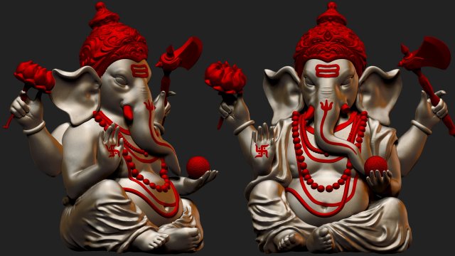 ganesh ji ready for 3d print Model Cetak 3D .c4d .max .obj .3ds .fbx .stl .blend 
