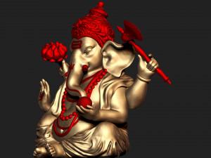 ganesh ji ready for 3d print Model Cetak 3D
