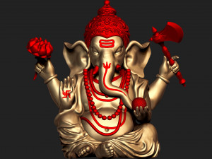 ganesh ji ready for 3d print Model Cetak 3D