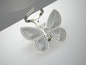 butterfly ring with mechanism of moving wings 3D 프린트 모델