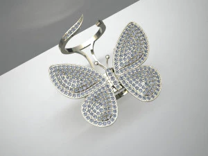 butterfly ring with mechanism of moving wings 3D Print Model