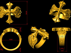 jesus cross plus ring 3D Baskı Modeli