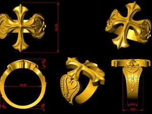 jesus cross plus ring 3D Print Model