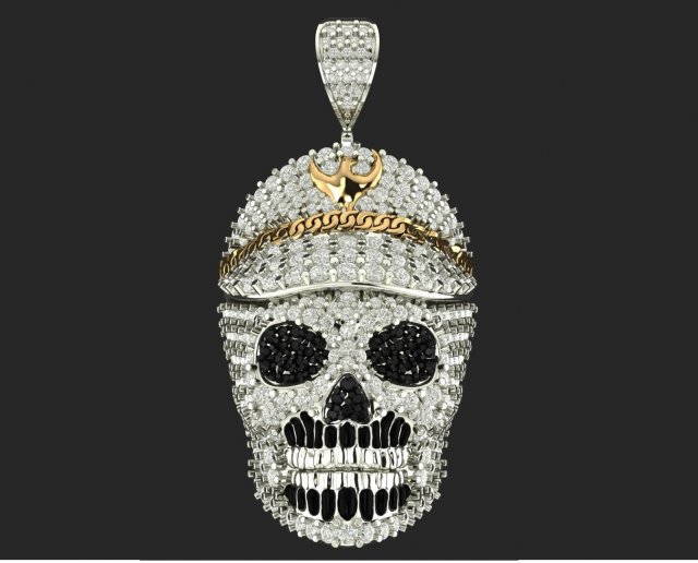 diamond skull captain pendant Modèles 3D en vedette .c4d .max .obj .3ds .fbx .stl .blend 
