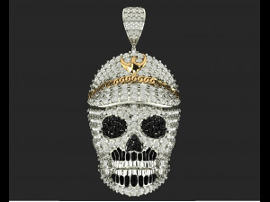 diamond skull captain pendant 3Dプリントモデル
