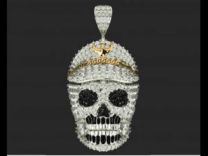 ciondolo capitano teschio di diamanti Modello di stampa 3D