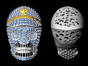 diamond skull captain pendant Modèles 3D en vedette