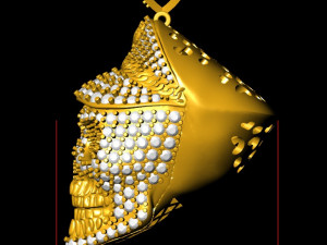 diamond skull captain pendant Modèles 3D en vedette