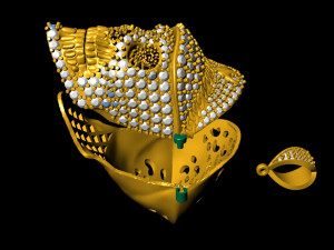 diamond skull captain pendant Modèles 3D en vedette