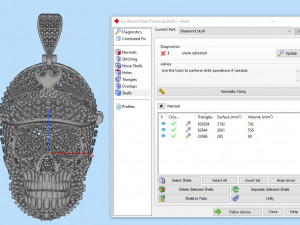 diamond skull captain pendant Modèles 3D en vedette
