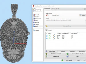 diamond skull captain pendant 3D Print Model