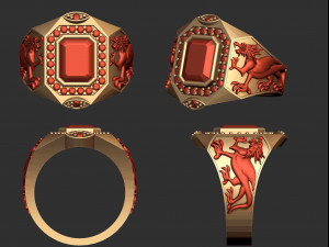 two dragon gateway ring 3D Принт Модель