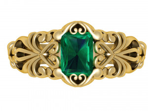 emerald filigree ring 2 3D-Druckmodell