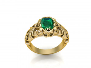emerald filigree ring 2 3D-Druckmodell